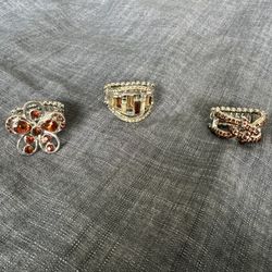 Paparazzi Lot Of 3 Rings Silver Stretch Back