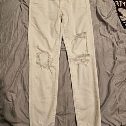 American Eagle 4 White Ripped Jeans