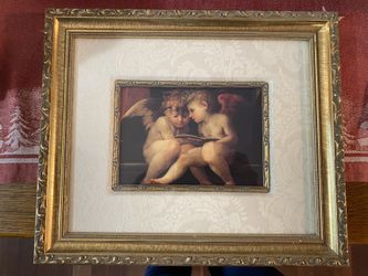 Framed Cherub Picture