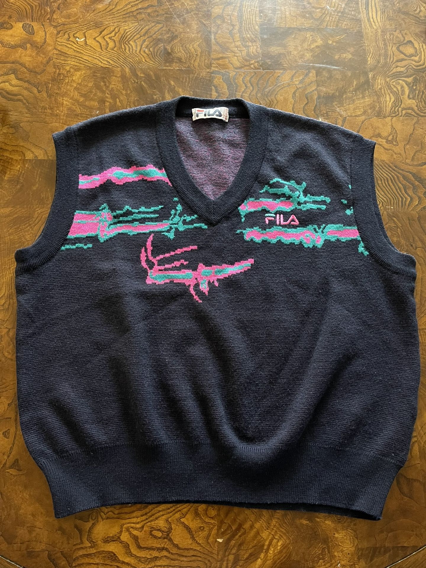Fila Vintage 90's Fila Sweater Vest - Men | Color: Blue| Size: M