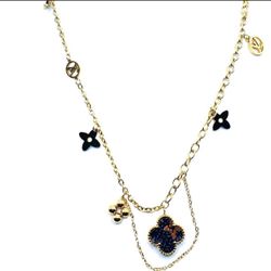 LV Charm Monogram Gold Necklace 