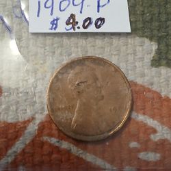 Lincoln Wheat 1909,el Último, Solo Shipping. 