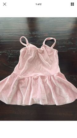 New Little Star Girls Pink with Silver Dots Leotard size S