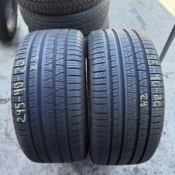 20” tires pirelli 295/40/20 semi new with free installation $160 both