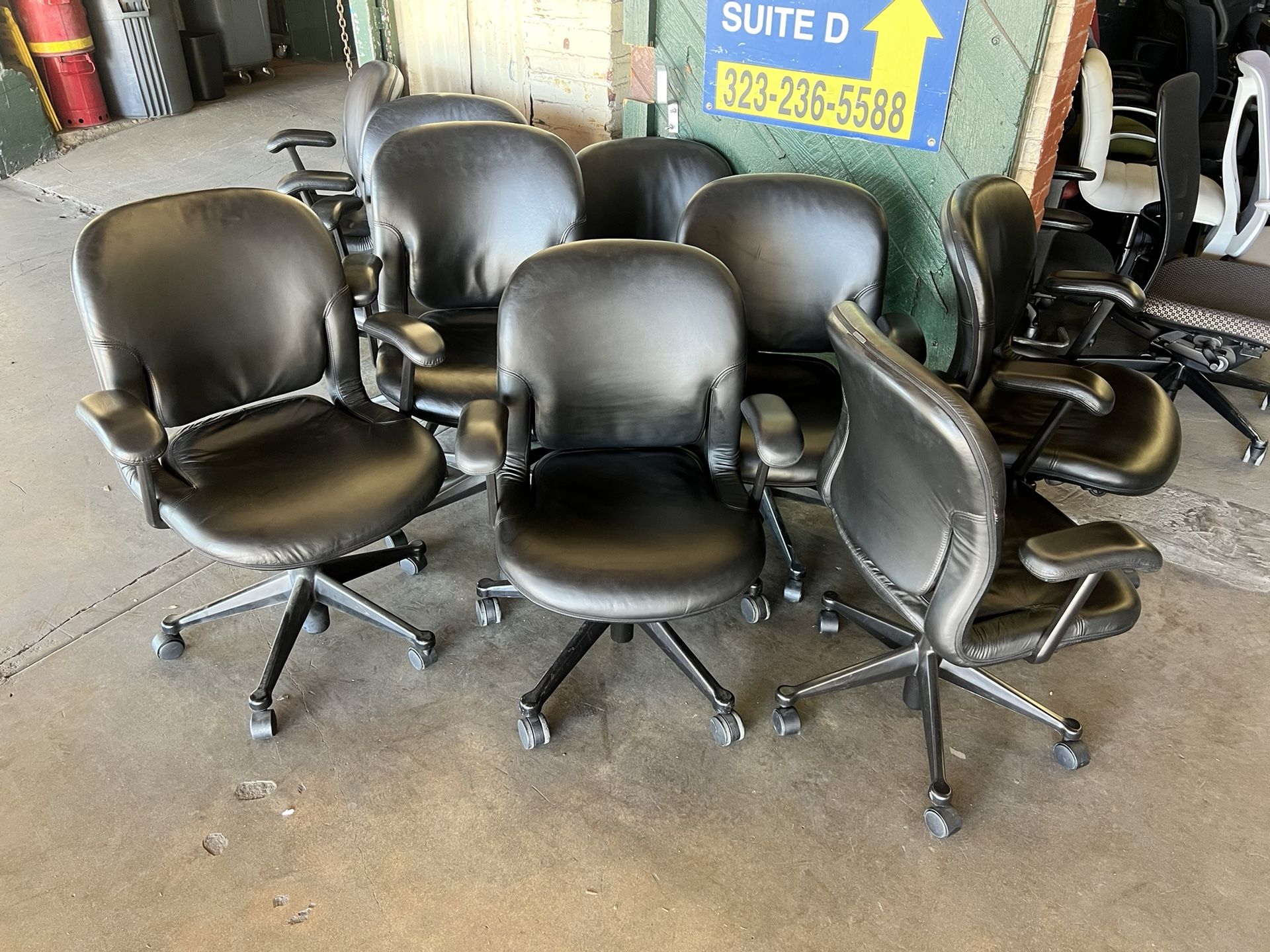 Herman Miller Leather Conference Chairs    -can deliver-