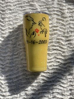Custom Disney beauty and the beast glitter tumbler