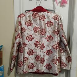 Suit Burgundy And Cream Color Silk  Large