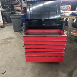 2T Black/Candy Apple Red Snap On Roll Cart