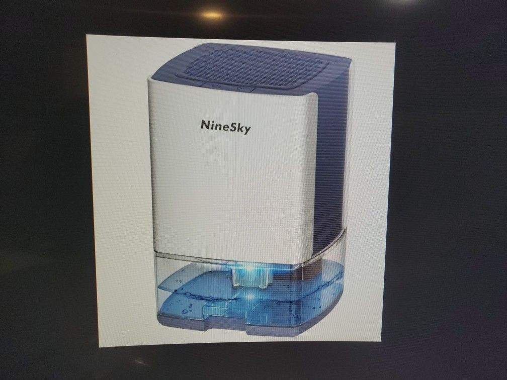 NineSky Small Dehumidifier For 300sqft, 35oz Water Tank 7 Colorful Lights
