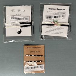 NEW Bracelets Yin Yang Morse Code Promise $3 each