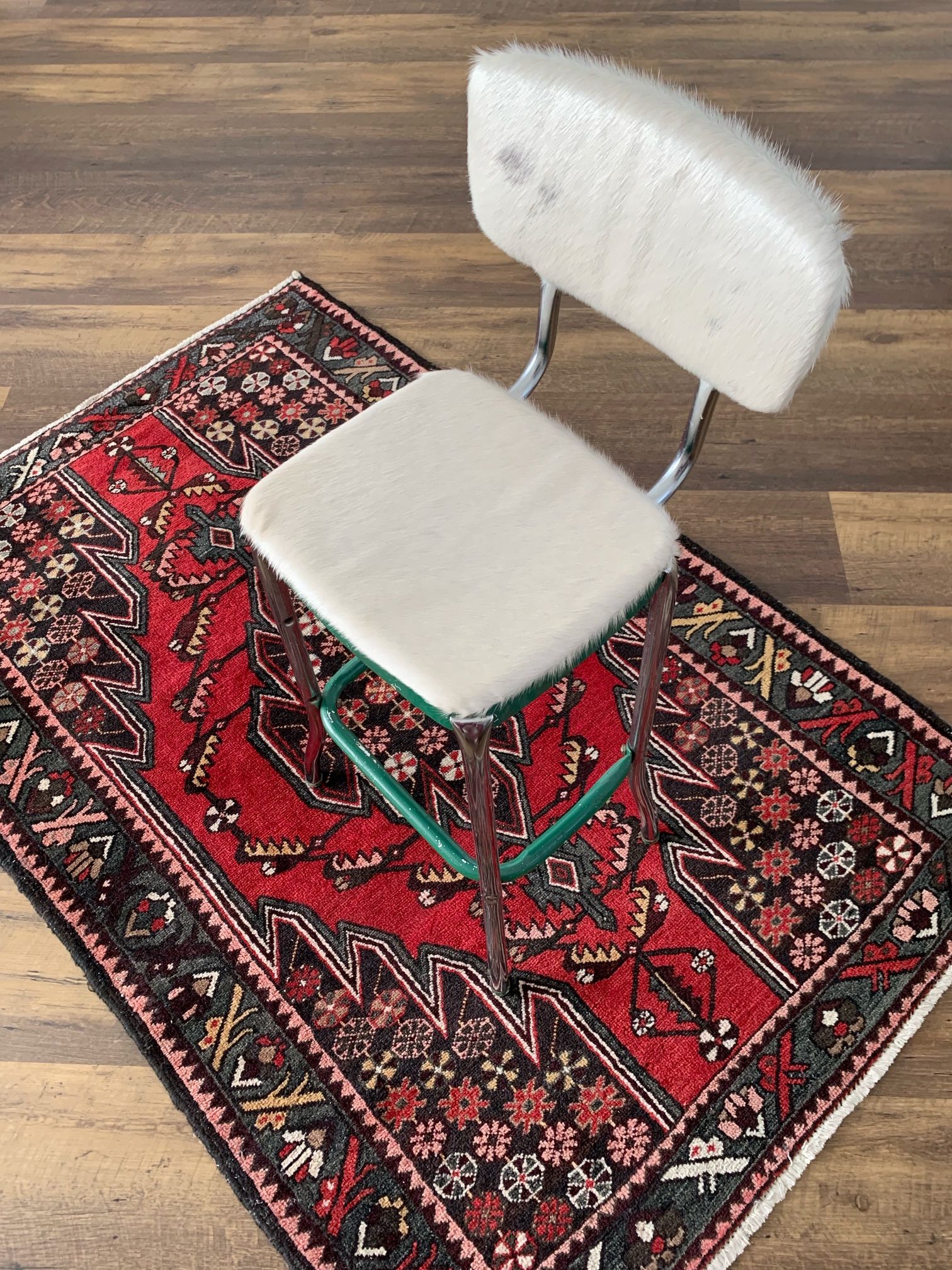 Vintage Cowhide Stool