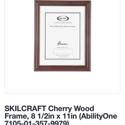 SKILCRAFT Cherry Wood Frame, 8 1/2in x 11in (AbilityOne 7105-01-357-9979)