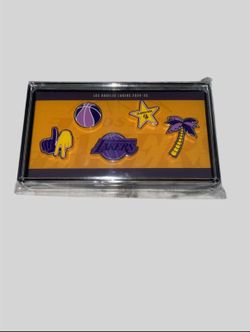 Los Angeles Lakers Pin Collection Set 2024-2025 - 5 Lapel Hat Pins In Case