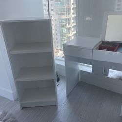 White Shelf And Makeup Vanity