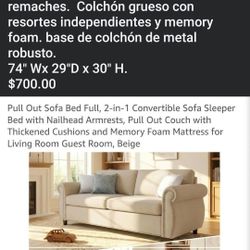 Sofa/bed FULL size Beige (New)