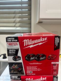 Milwaukee High Output 2 Batteries & Charger XC6.0