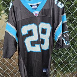 Carolina Panthers Jersey Mens #28 Jonathan Stewart NFL Pro Line Black Uniform Reebok 