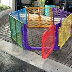 6 Panel Pet Play Yard With Door Fence Gate Each Panel Is 34w 26h