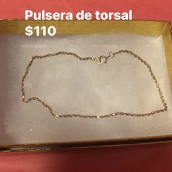 Pulsera Torsal De Pie Oro
