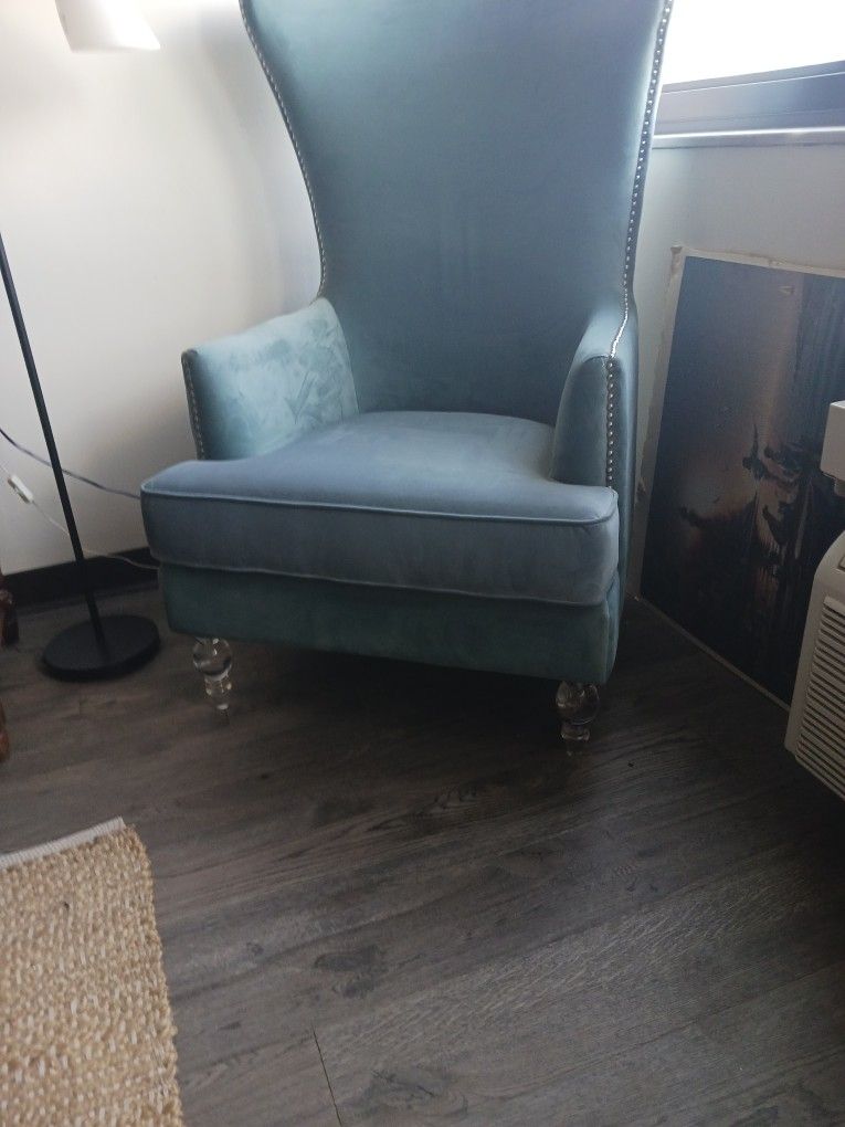 Baby Blue Wingback Chair