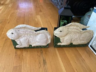This End Up metal window boxes Bunny Rabbit Planters pots holders