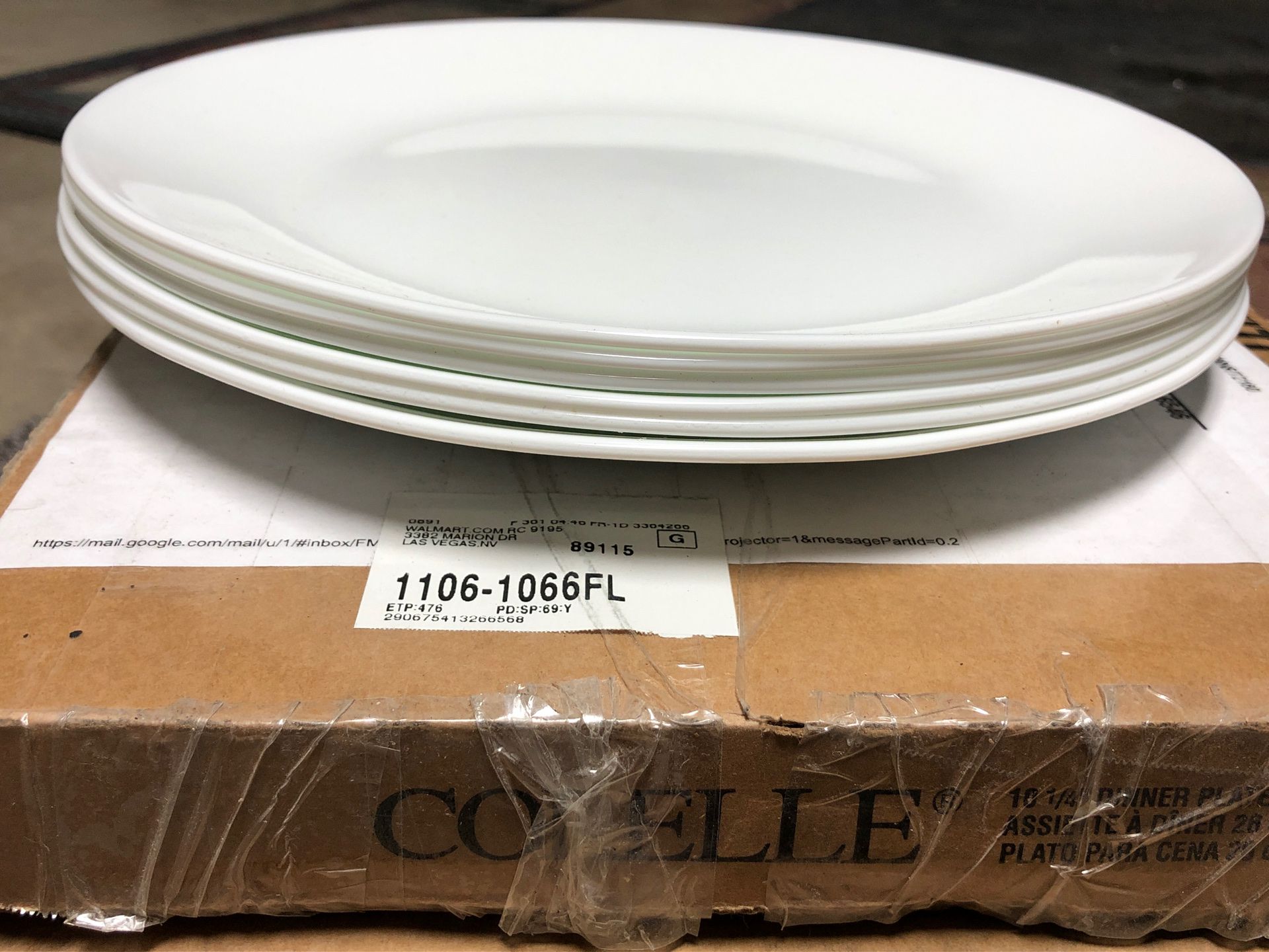 3 Boxes of White Corelle Dinner Plates