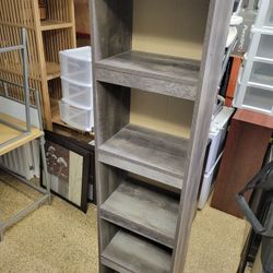 Gray Grey Ashley Furniture Ew0440 Wood 5 Shelf Pier Gray Bookcase Display Shelves Shelving Cabinet Unit Modern Contemporary