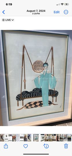 ERTÉ - "PILLOW SWING" Original Piece Not A Print 
