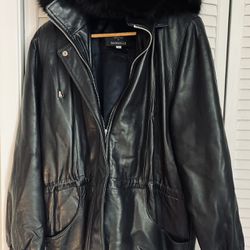 Dameselle Black Leather Jacket