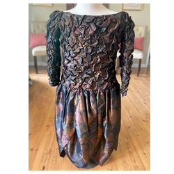 Stunning Vintage Yvonne Jacovou metallic dress! Size 6