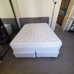 Queen Size Mattress + Box Spring + Headboard