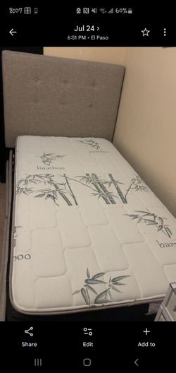 Twin bed with storage and mattress