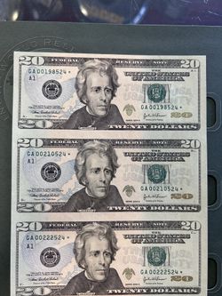 Star Note Uncut Mint Sheet 