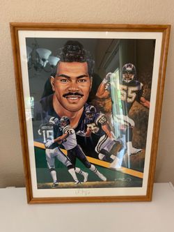 Junior Seau Autographed picture framed