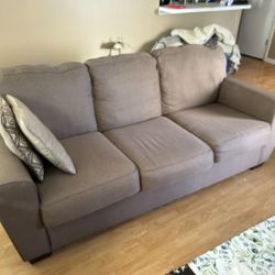 Brown Cloth Sofa And Loveseat 