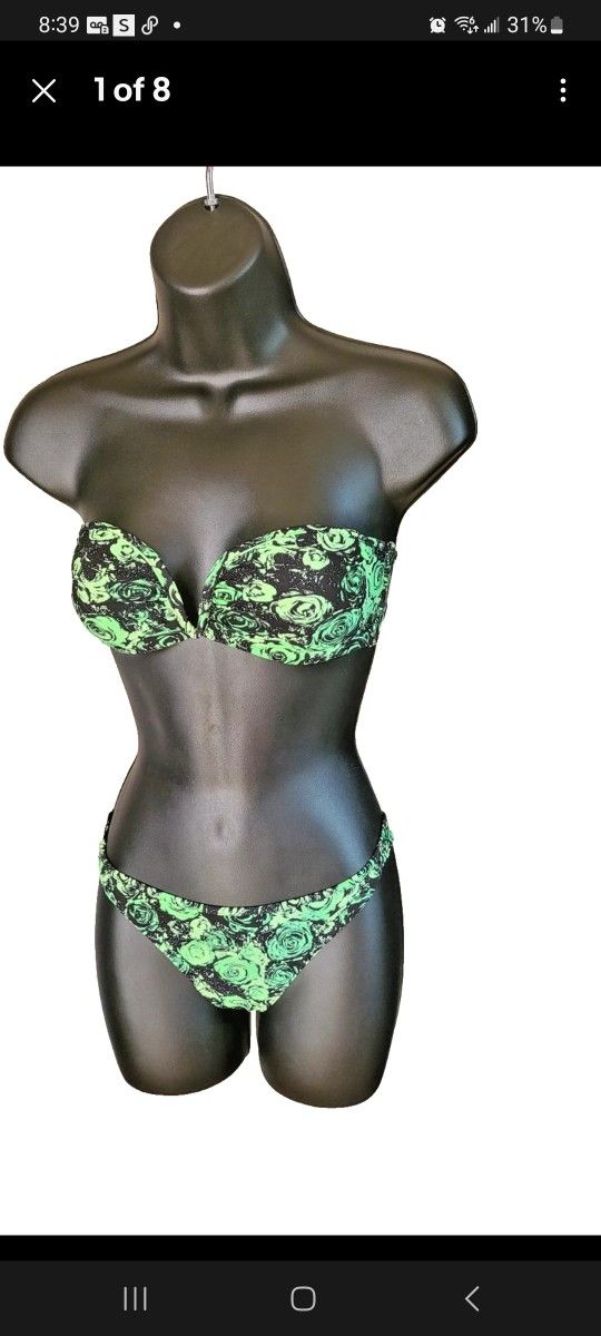 H&M 2 Piece Swimsuit Strapless Polyamide Elastane woman's S