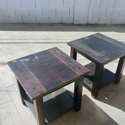 Mahogany Wood End Tables