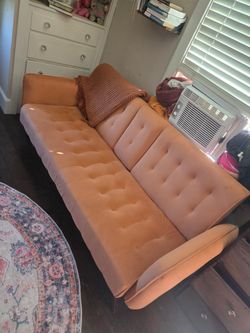 Cute Little Salmon Velvet Futon