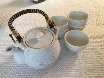 White tea set 7 pice
