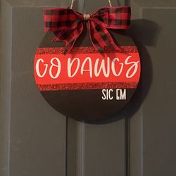 Small UGA Football Door Hanger 