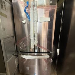 Three Door Ge Stainless Steel Refrigerator