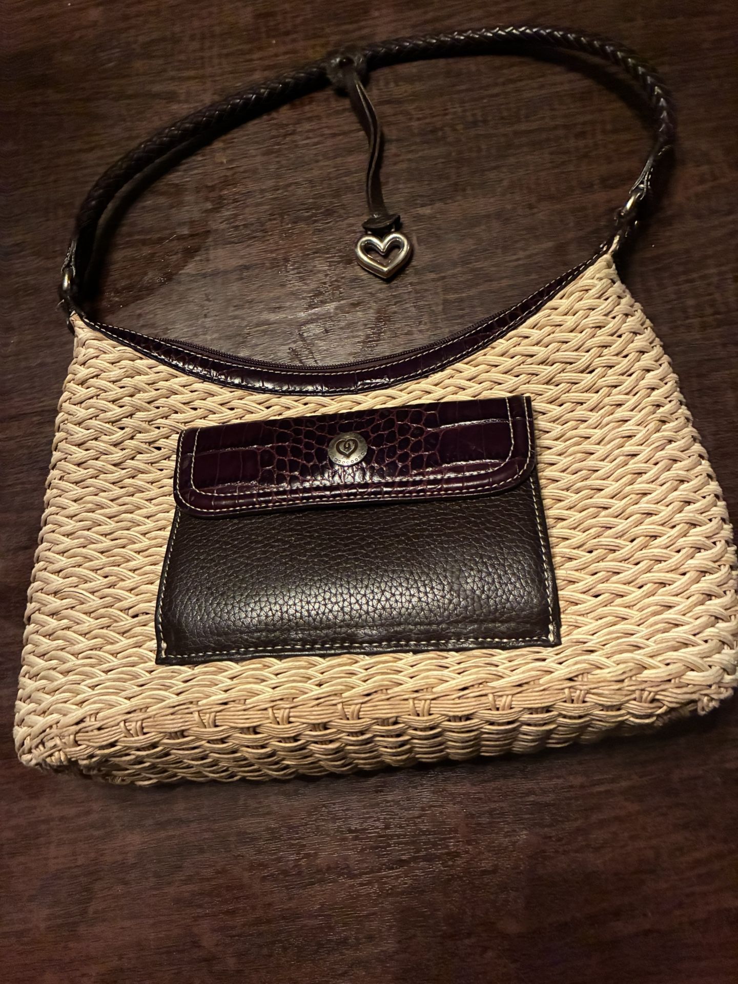 Brighton Women’s Brown Tweed Pattern Shoulder Purse