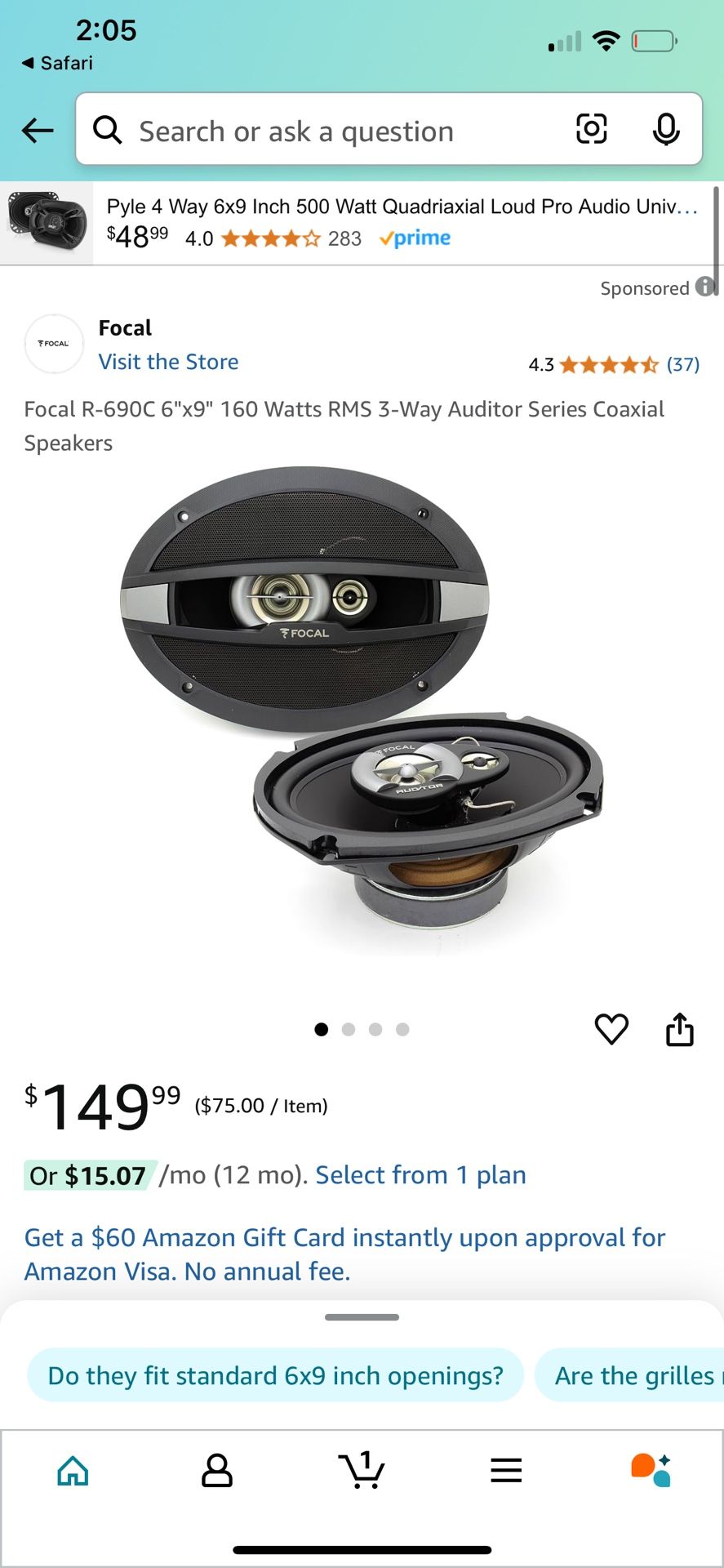 Focal Way Component 6x9 Speakers