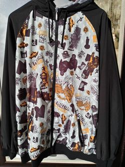 Roca Wear Mens Size XL Big City Jacket Hoodie. No fade polyester embossed great condition like new mesh inner water resistant outer