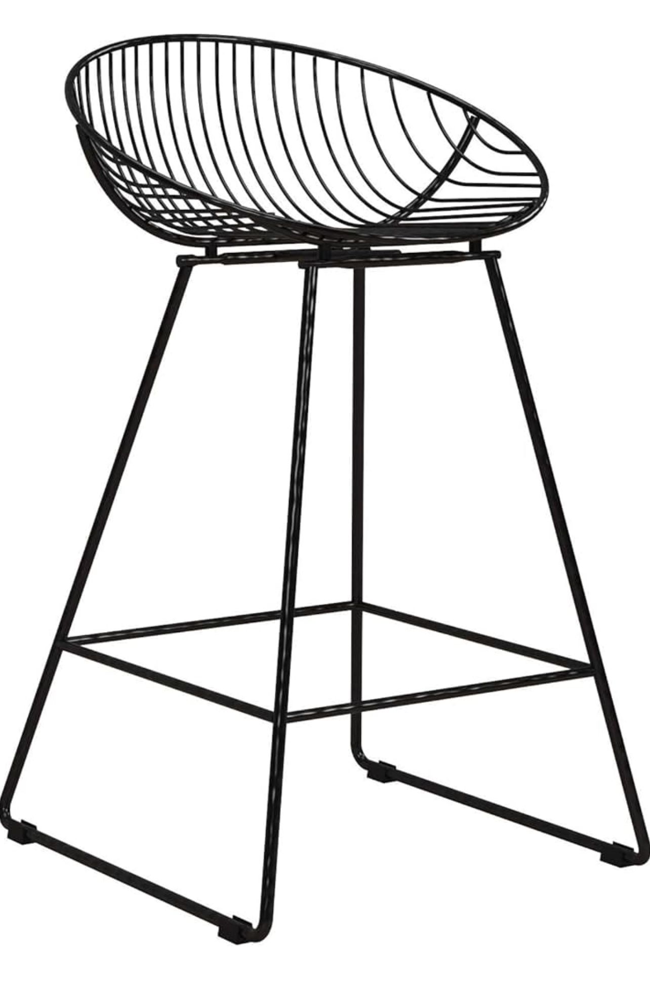 Set Of 2 Metal Barstools Black