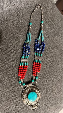 Tibetan Nepal Lapis Lazuli Beaded Necklace