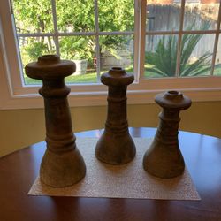 Rustic Candle Holders Set Of 3