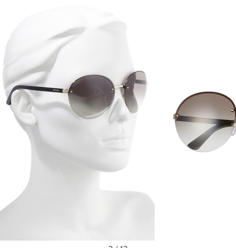 Prada 61mm Rimless round sunglasses