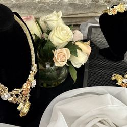 4pc Fashion Jewelry Set Gaudy Big Roses