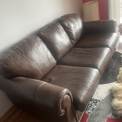 Leather Sleeper Sofa 